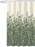 Aqualine Aqualine, Sprchový záves 180x200cm, polyester, zelené listy, ZP012
