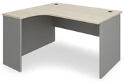 Rohový stôl SimpleOffice 140 x 120 cm, ľavý, dub svetlý / sivá