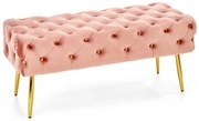 Čalúnená lavica do predsiene Athena - ružová / zlatá