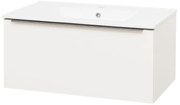 Mereo Mailo, kúpeľňová skrinka s keramickým umývadlom 81 cm, biela, chróm madlo, MER-CN516