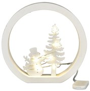 Vianočná LED dekorácia Snehuliak, pr. 15 cm, teplá biela