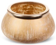 DEKORAČNÁ SKLENENÁ MISKA FENA (01) (FI) 18X10 CM ZLATÁ