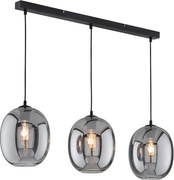 Čierne závesné svietidlo so skleneným tienidlom Nayla – Fischer &amp; Honsel