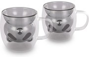 Lamart LT9126 2-dielna súprava pohárov Bear Vaso, 230 ml, čierna
