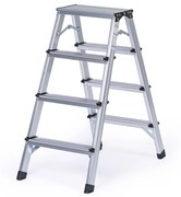 Hliníkové obojstranné schodíky, 2x4 stupne, 830 mm