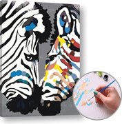 Maľovanie podľa čísel ZEBRY – nízka náročnosť