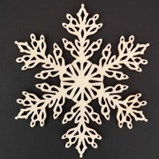 AMADEA Drevená ozdoba vločka 9 cm