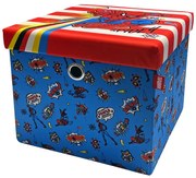 Taburet s úložným priestorom Spiderman - modrý