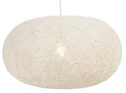 Rustikálne závesné svietidlo biele 50 cm - Corda Flat