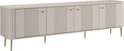 TV stolík Vespera 4D 187 cm - kašmírová / zlaté nožičky