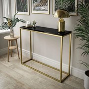 KONZOLA BELLA ČIERNÝ LESK / ZLATÝ PODSTAVEC 100