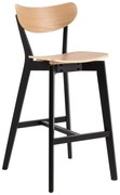 Barové stoličky v čierno-prírodnom farebnom prevedení z kaučukového dreva v súprave 2 ks 105 cm Roxby – Actona