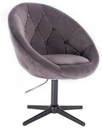 LuxuryForm DESIGN Kreslo VERA VELUR na čiernom kríži - tmavosivé