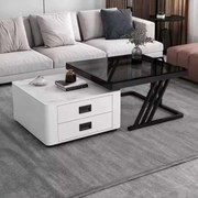 LuxuryForm DESIGN Konferenčný stolík BOLT 70 × 70 / 60 × 60 cm – biely / čierny (set 2 ks)