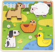 Drevené puzzle Viga 44662 farma