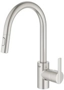 Drezová batéria GROHE Feel s vyťahovacou spŕškou, 2 prúdy supersteel 31486DC1