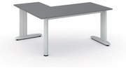 Rohový kancelársky písací stôl PRIMO FLEXIBLE, 1600 x 1400 mm, grafitová