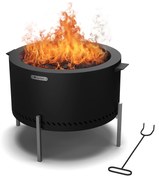 Ignite Pure ohnisko, nízka dymivosť, grilovací rošt, nehrdzavejúca oceľ, prenosné, kryt proti dažďu, držadlá na prenášanie