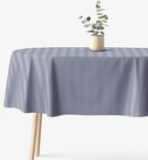 Goldea oválny damaškový obrus - tmavo sivé prúžky so saténovým leskom 120 x 160 cm