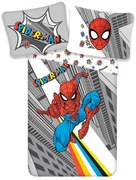 Šedé detské bavlnené obliečky Jerry Fabrics Spiderman, 140 x 200 cm