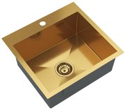 Gamma Gamma, 1-komorový oceľový drez 480x450x210 mm, brúsená zlatá, GMA-S4845-GD