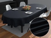 Biante Saténový oválny obrus polyesterový Satén LUX-026 Čierny 100x140 cm