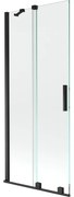 Mexen Velar vaňová zástena dvojkrídlová Posuvný 80 x 150 cm, Priehľadné, Čierny - 896-080-000-01-70