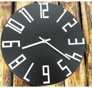 Moderné čierne nástenné hodiny z dreva – biele čísla | SENTOP HDFK008