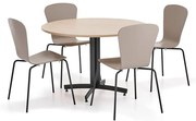Zostava nábytku SANNA + MILLA, 1 stôl, 4 stoličky, čierna/ílová šedá