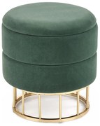 Halmar Taburet MINTY pr. 37 cm zelená/zlatá HA0032