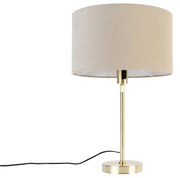 Stolná lampa zlatá nastaviteľná s tienidlom svetlohnedá 35 cm - Parte