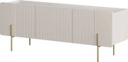 TV stolík Malmi 150 cm - kašmír / crema bianca / zlaté nožičky