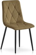 Hnedá zamatová stolička LIBRA OLIVE BROWN s čiernymi nohami