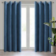 ZATEMŇOVACÍ ZÁVES NA KRÚŽKOCH ROSA 140X250 CM NÁMORNÍCKA MODRÁ