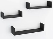 Sada 3 poliček Triple, čierne%