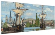Obraz - Claude Monet, Ships Riding on the Seine at Rouen, reprodukcia (120x50 cm)