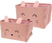 Hatu Sada detských textilných košov, ružová, 2 ks
