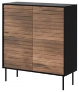 Komoda Heprano 100 4D, Farby: čierna / orech warnia