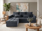 Tmavo sivá rozkladacia rohová pohovka ZENOVA 220x140 cm, obojstranná