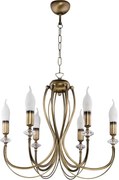 Jupiter 1612 - Luster na reťazi MELODY 6xE14/40W/230V mosadz patina
