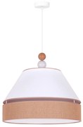 Duolla - Luster na lanku AVIGNON 1xE27/15W/230V pr. 60 cm biela/hnedá