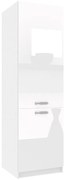 Vysoká kuchynská skrinka Belini pre vstavanú chladničku 60 cm biely lesk INF SSL60/0/WT/W/0/F