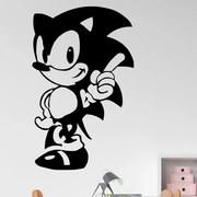Veselá Stena Samolepka Ježko Sonic Farba: černá, Veľkosť: 40 x 24 cm