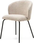 Jedálenská stolička LARISA buklé béžová/čierna