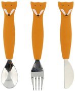 Detský silikónový príbor súprava 3 ks Mr. Fox