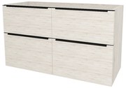 Mereo Mailo, kúpeľňová skrinka 121 cm, čierne madlo, Multidecor, White Loft Pine, MER-CN593SBWLP1