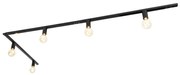 Moderný 1-fázový koľajnicový systém 5-svetlo vrátane E27 objímky čierny - Jeana
