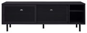 Čierny kovový TV stolík 160x55x45 cm Veep – Unique Furniture