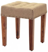 Polstrovaný taburet s poťahom 40x45x40 indický masív palisander Natural