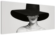 Obraz - Žena s klobúkom (120x50 cm)